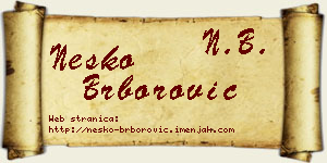 Neško Brborović vizit kartica